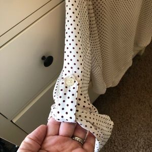 LOFT Tops - Loft cream top with maroon polka dots LOFT Tops - Loft cream top with maroon polka dots